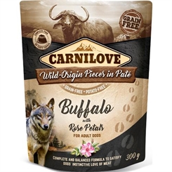 Dog Pouch Pate Buffalo med rosenblade 300g - Carnilove 